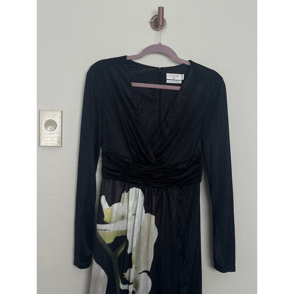 Altuzarra For Target Small Maxi Dress Black Floral Print V-neck Slit Formal - Picture 6 of 11